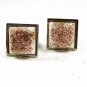 Vintage Silvertone White & Goldtone Flecks Cufflinks Unbranded 31516