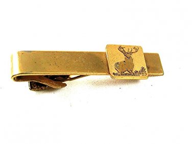 Vintage Goldtone Buck Deer Tie Clasp 9517