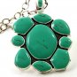 Silver Tone & Natural Blue Stone Pendant By BEST & 26"  Chain 11717