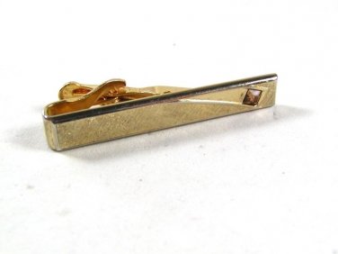 Vintage Gold Tone & Pink Tie Clasp By SWANK 52116