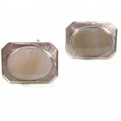 Vintage Sterling Silver & White Cufflinks By ANSON 52016