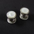Art Deco Silver Tone & Mother of Pearl Cufflinks By SNAP LINK 62216
