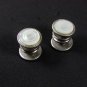 Art Deco Silver Tone & Mother of Pearl Cufflinks By SNAP LINK 62216
