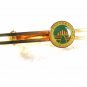 Goldtone & Green HUD Lots of Oriental Writing Tie Clasp Unbranded 31916