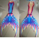 Kids Customized Mermaid Tail for Swimming with Monofin Rainbow Beach Swimwear