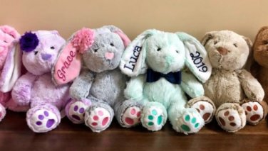Personalized Easter Bunny, Kids Stuffed Animal Plush Rabbit