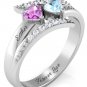 925 Sterling Silver Women Rings Custom Names Birthstone Promise Anniversary Gift