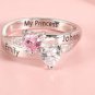 925 Sterling Silver Women Rings Custom Names Birthstone Promise Anniversary Gift