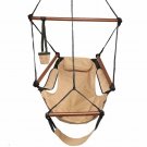 Outdoor Hammock Hanging Chair Air Deluxe Sky Swing Chair Solid Wood 250lb Brown
