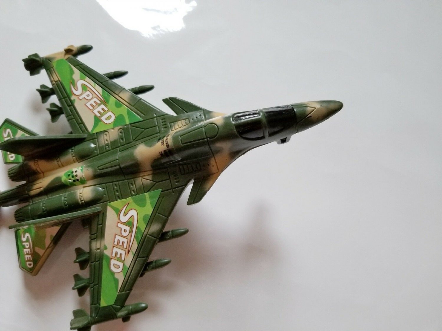 8x11.5" Plastic Pullback Warcraft Fighter Airplane Toy Military Army World Gift