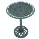 Antique Green Outdoor Pedestal Bird Bath Freestanding Antique Design Garden Backyard