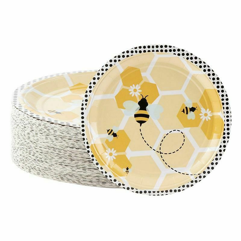 80 pcs -  Disposable Bumble Bee Paper Plates - size 9x9"  #ACST1