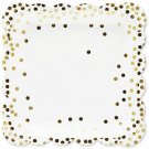 48  pcs - Square Disposable Paper Plates  - Gold color - size  9 Inches  #ACST1