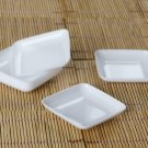 24  pcs Disposable   Plate - White Mini Plastic  - Approx. 2.25" wide x 2.25" long   #CHCF2