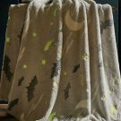 1 New Spooky Night Glow in The Dark Plush - Fleece Throw Blanket Bats Moon Star