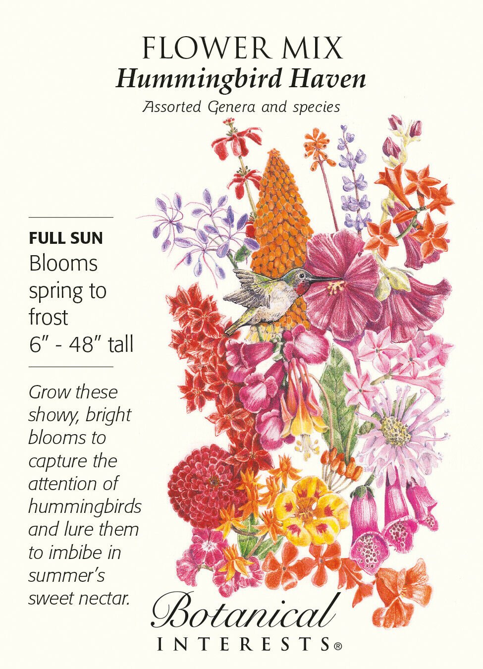 Hummingbird Haven Flower Seed Mix - 3.5 grams