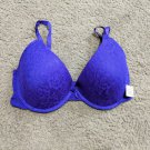 38D Purple Floral Embroidered Smart & Sexy Push Up Bra