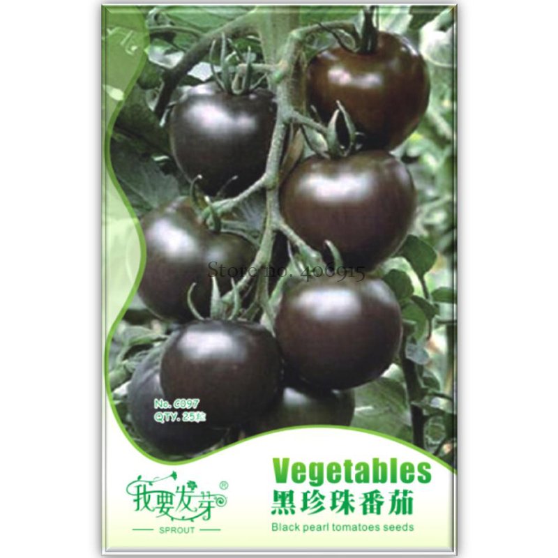 Heirloom Black Middle-sized Fruit 25 tasty edible sweet Seeds, Original Pack,...