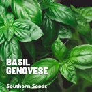 250 basil, genovese - seeds, heirloom herb (ocimum basilicum)