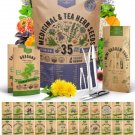35 seeds medicinal & tea herb variety pack non-gmo for indoor outdoor