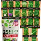 25 seeds herb pack | 8700 heirloom indoor & outdoor planting culin...