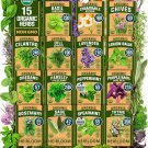 15 seeds organic herb variety pack - non-gmo heirloom for indoor/outdoor g