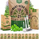 21 seeds culinary herb variety pack - heirloom, non-gmo, for plant...