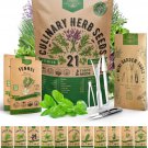 21 seeds culinary herb variety pack - heirloom, non-gmo, for planting
