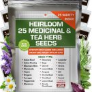 25 set of medicinal herbs and herbal tea garden seed collection assorted culinar