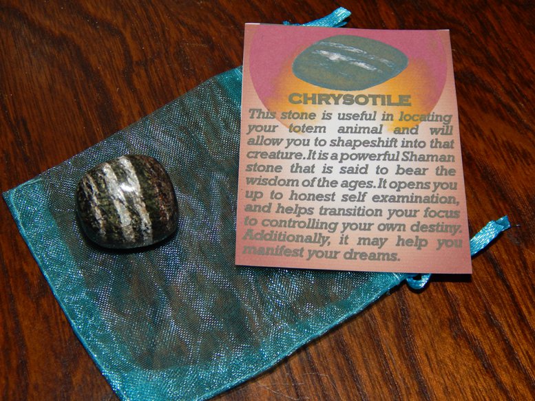 GENUINE CHRYSOTILE - Natural Tumbled Chrysotile - 25+ mm Gemstones - Crystals - Chakra Stones