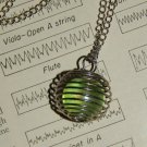 Genuine GREEN AURA QUARTZ Necklace - Crystal Ball Pendant - Aura Quartz Orb 