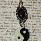 Genuine ONYX Yin Yang Necklace - Enamel Yin Yang Pendant with Genuine Onyx