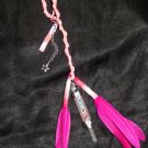 Genuine Rose Quartz MAGENTA Color Energy CHAKRA STONE Feather Amulet - Talismans