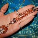 Genuine CARNELIAN WAND with Clear Quartz Crystals - Tree of Life Gemstone Wand