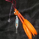 Opalite Fox Totem ORANGE Color Energy CHAKRA STONE Feather Amulets - Talismans
