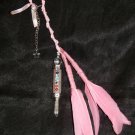 Genuine Rose Quartz PINK Color Energy CHAKRA STONE Feather Amulet - Talismans