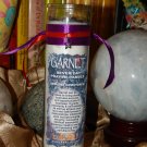 Genuine GARNET PRAYER CANDLE - Contains Genuine Garnets - Unscented 