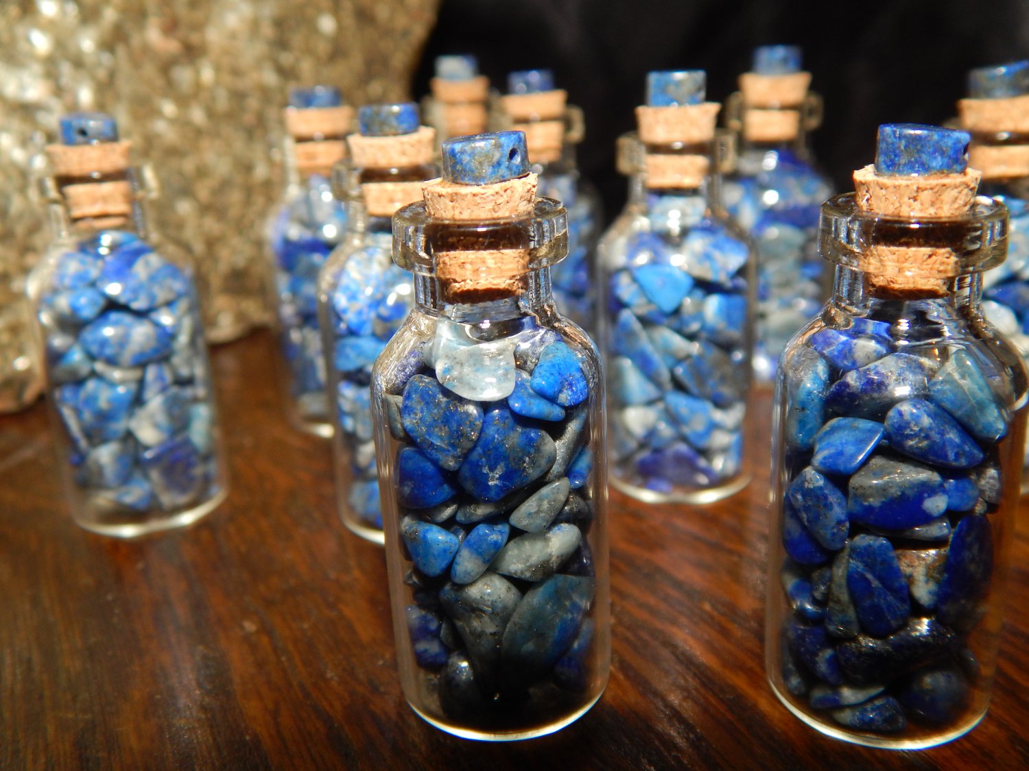 Genuine LAPIS LAZULI Tumbled Chips Jar - Genuine Lapis Lazuli Crystals