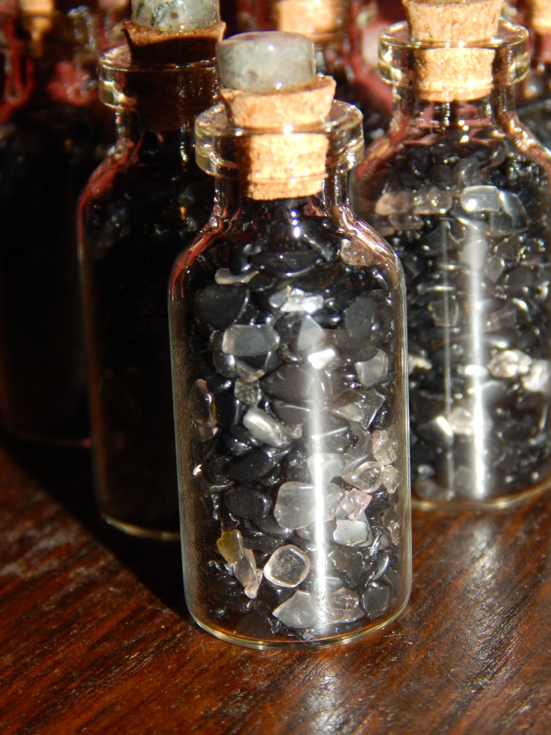 Genuine OBSIDIAN Tumbled Crystal Chips Jar - Genuine Obsidian Crystals