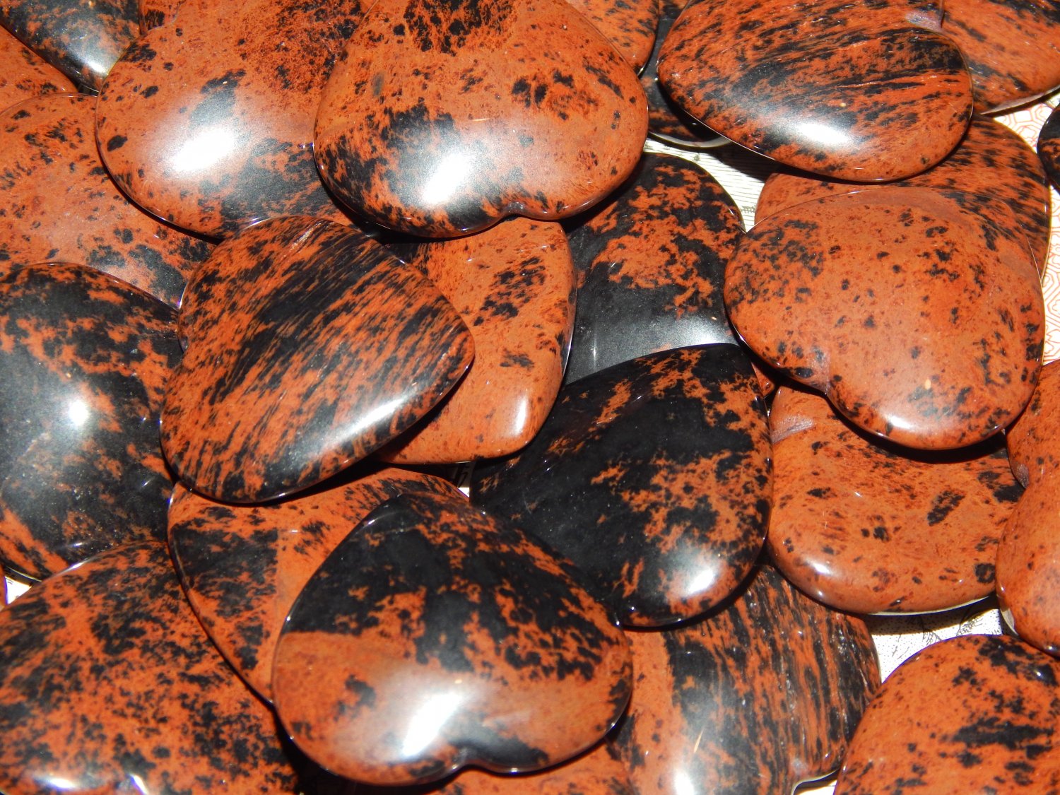 Genuine MAHOGANY OBSIDIAN Puffy Heart Crystal - Genuine Mahogany Obsidian Heart