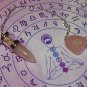 Genuine ROSE QUARTZ Crystal Dowsing Pendulum with Printed Reading Mat
