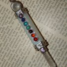 Genuine Clear QUARTZ & OPALITE with CHAKRA STONES Crystal Point Necklace