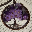 Genuine AMETHYST Tree of Life Necklace - Antiqued Copper Wire Wrapped