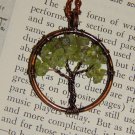 Genuine PERIDOT Tree of Life Necklace - Copper Wire Wrapped Pendant