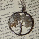 Genuine LABRADORITE Tree of Life Necklace - Silver Wire Wrapped Pendant
