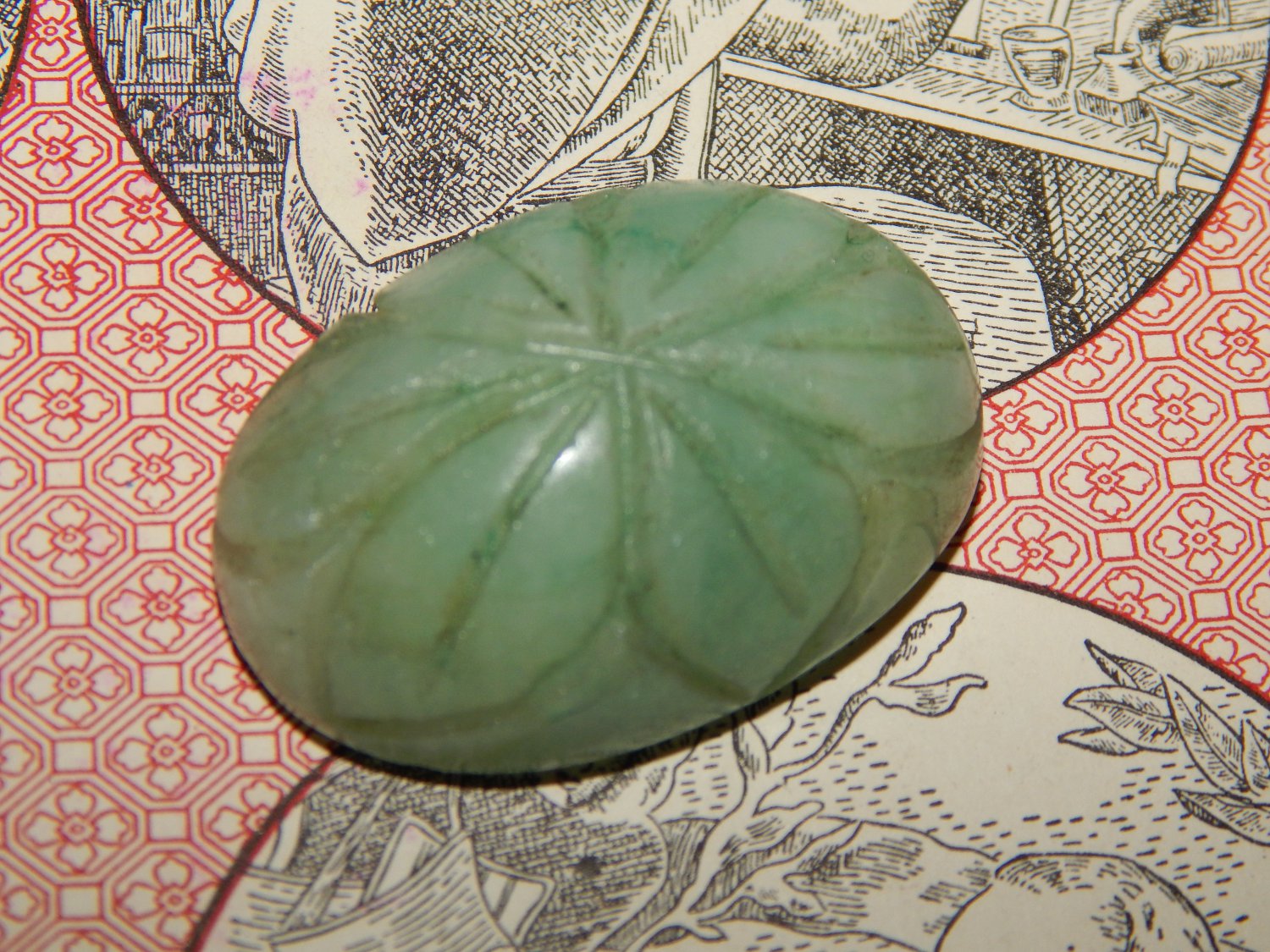 GENUINE EMERALD - Earth-mined Emerald - 79ct Floral Mandala Carved Emerald