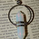 OPALITE Crystal Point Necklace - Silver Wire Wrapped Pendant with Opalite Crystal