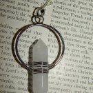 Genuine CLEAR QUARTZ Crystal Point Necklace - Silver Wire Wrapped Pendant with Quartz Crystal