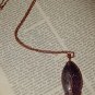 Genuine AMETHYST Marquis Necklace - Copper Wire Wrapped Vesica Pisces Pendant