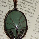 Genuine GREEN AVENTURINE Tree of Life Necklace - Copper Wire Wrapped Pendant